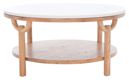 Safavieh - Couture - Puck Marble Top Coffee Table - Natural - White - SFV2305A veiw 1