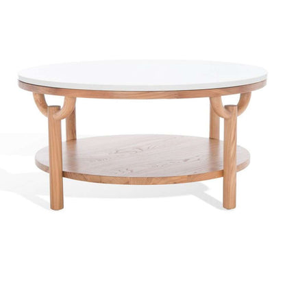 Safavieh - Couture - Puck Marble Top Coffee Table - Natural - White - SFV2305A veiw 2