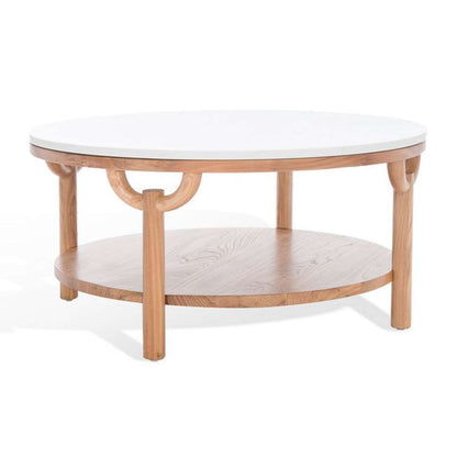 Safavieh - Couture - Puck Marble Top Coffee Table - Natural - White - SFV2305A veiw 4