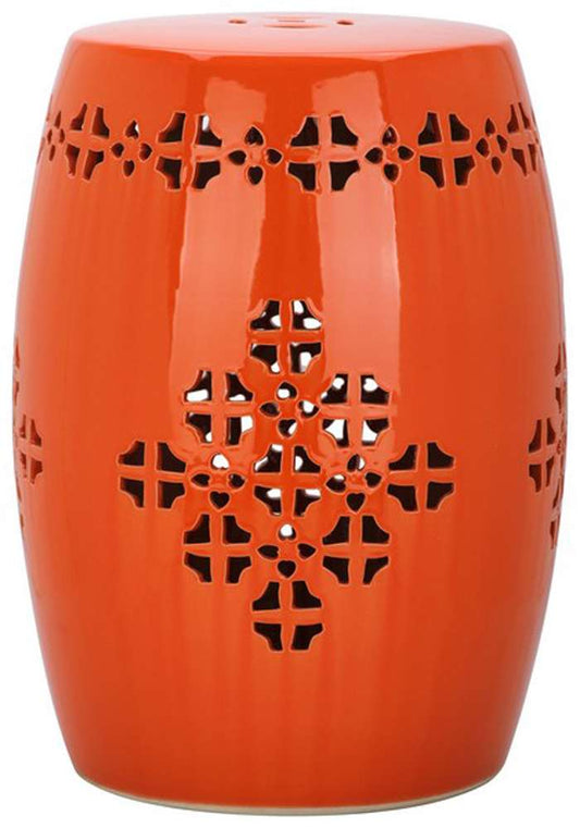 Safavieh - Quatrefoil Garden Stool - Orange - ACS4535D veiw 1