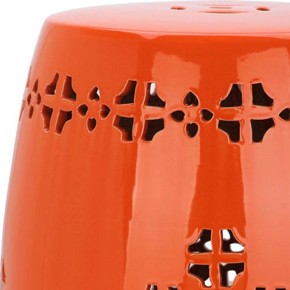 Safavieh - Quatrefoil Garden Stool - Orange - ACS4535D veiw 2