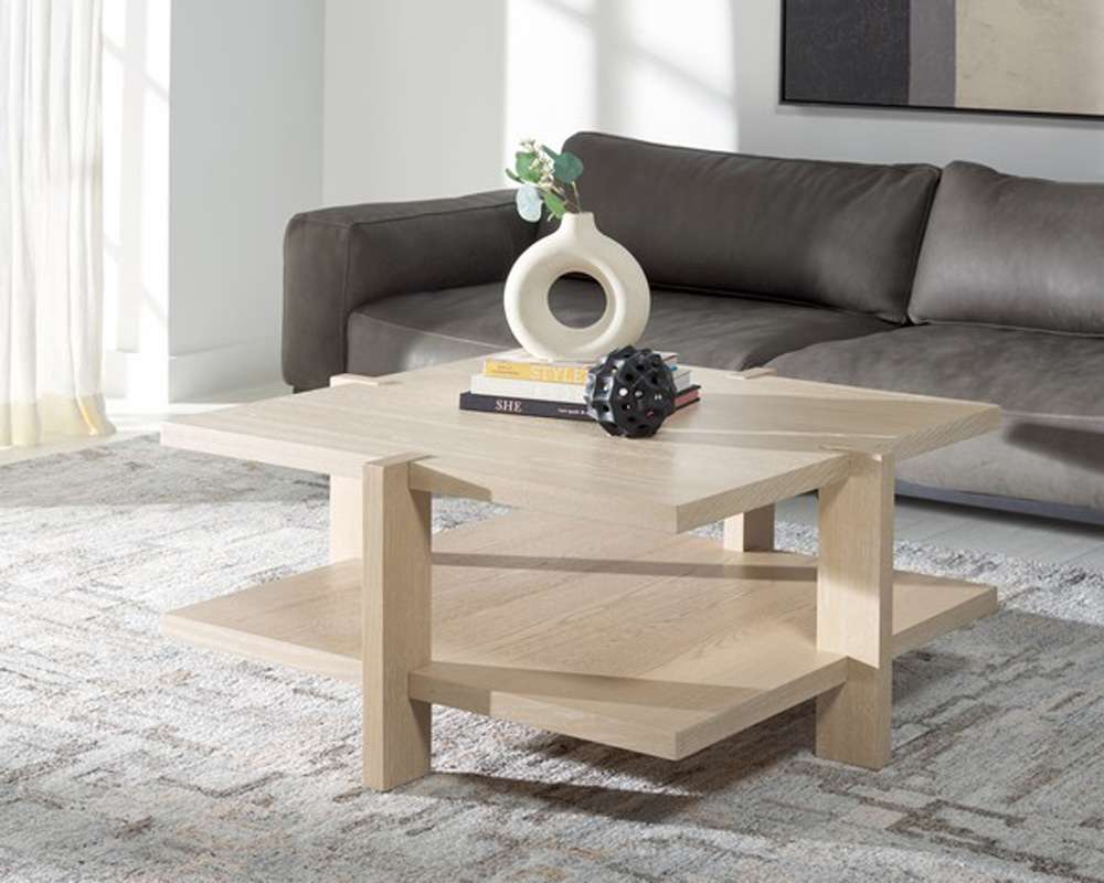 Safavieh - Couture - Quigley Square Coffee Table - Natural Cerused Oak - SFV2150B veiw 3