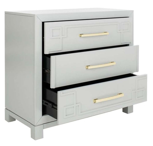 Safavieh - Raina 3 Drawer Chest - Grey - Gold - CHS6412D veiw 2