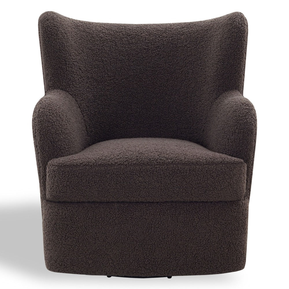Safavieh - Rainier Wingback Teddy Swivel Chair / Dark Brown - SFV5156A view 1