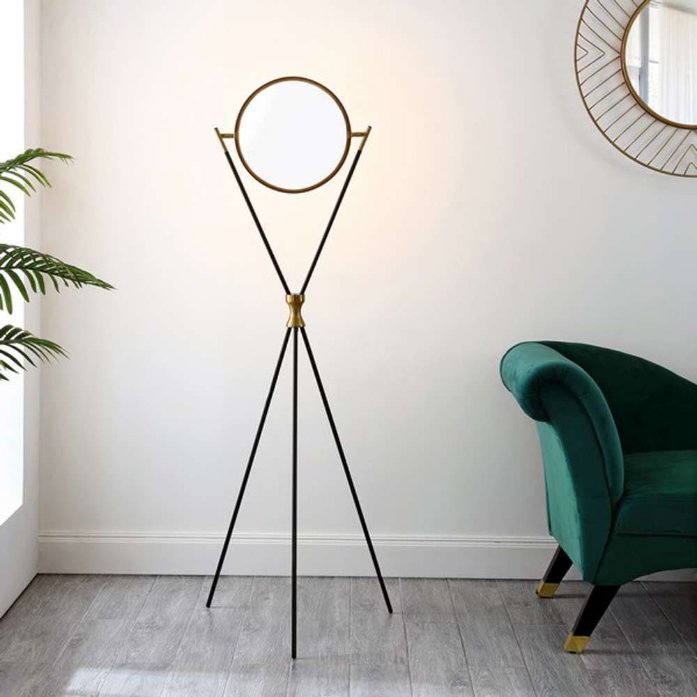 Safavieh - Rana 60.75in Floor Lamp - Black - Gold - FLL4129A veiw 2