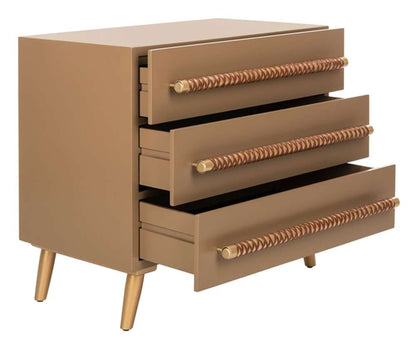 Safavieh - Raquel 3 Drawer Chest - Taupe - Gold - CHS6602A veiw 4