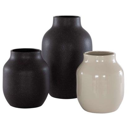 Safavieh - Raya Ceramic Vase - Charcoal - Beige - RDC4014A-SET3 veiw 4