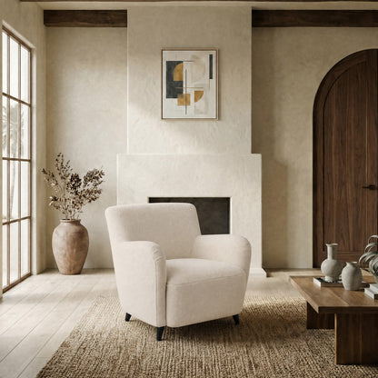 Safavieh - Rayanne Teddy Large Modern Wingback Chair / Ivory - SFV4610A view 2