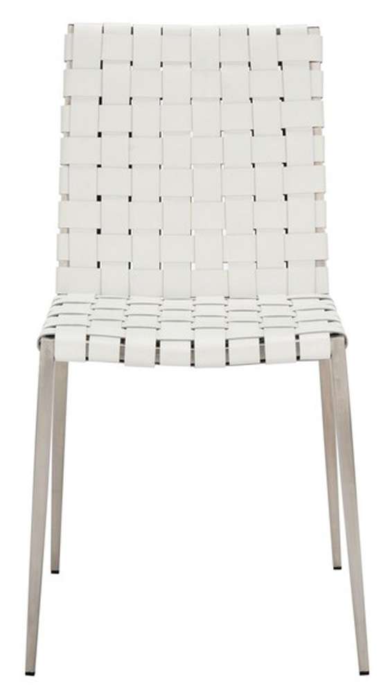 Safavieh - Rayne Woven Dining Chair - White - Silver  (Set of 2) - DCH3006C-SET2 veiw 1