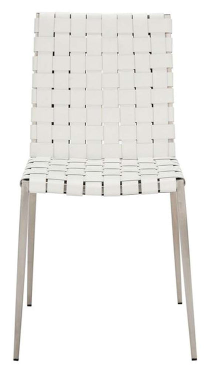 Safavieh - Rayne Woven Dining Chair - White - Silver  (Set of 2) - DCH3006C-SET2 veiw 1