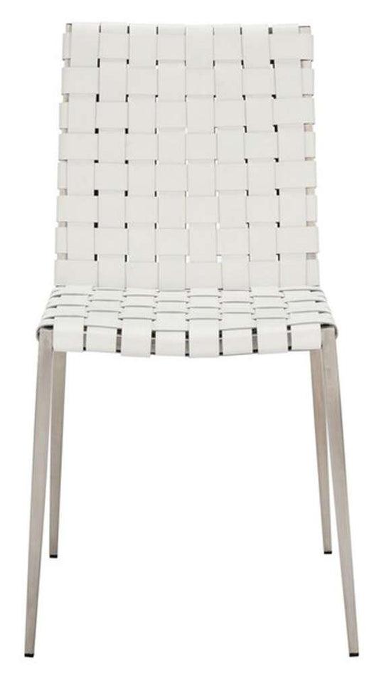 Safavieh - Rayne Woven Dining Chair - White - Silver  (Set of 2) - DCH3006C-SET2 veiw 1