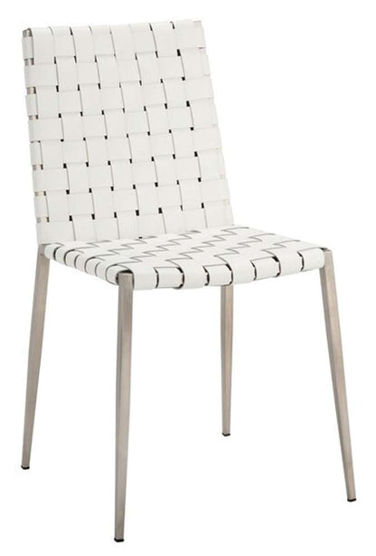 Safavieh - Rayne Woven Dining Chair - White - Silver  (Set of 2) - DCH3006C-SET2 veiw 3