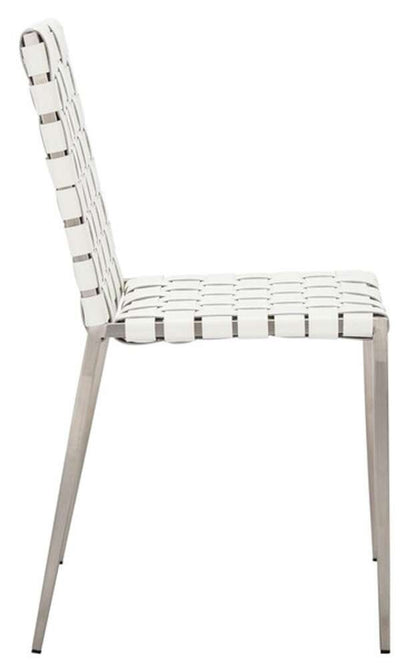 Safavieh - Rayne Woven Dining Chair - White - Silver  (Set of 2) - DCH3006C-SET2 veiw 4