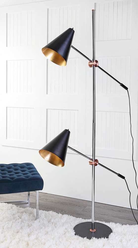 Safavieh - Reed Floor Lamp - Chrome - Black - LIT4518B veiw 1