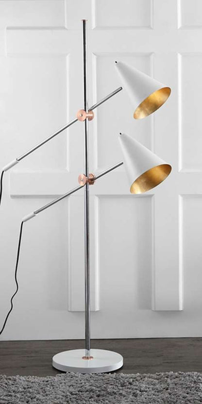 Safavieh - Reed Floor Lamp - Chrome - White - LIT4518A veiw 1