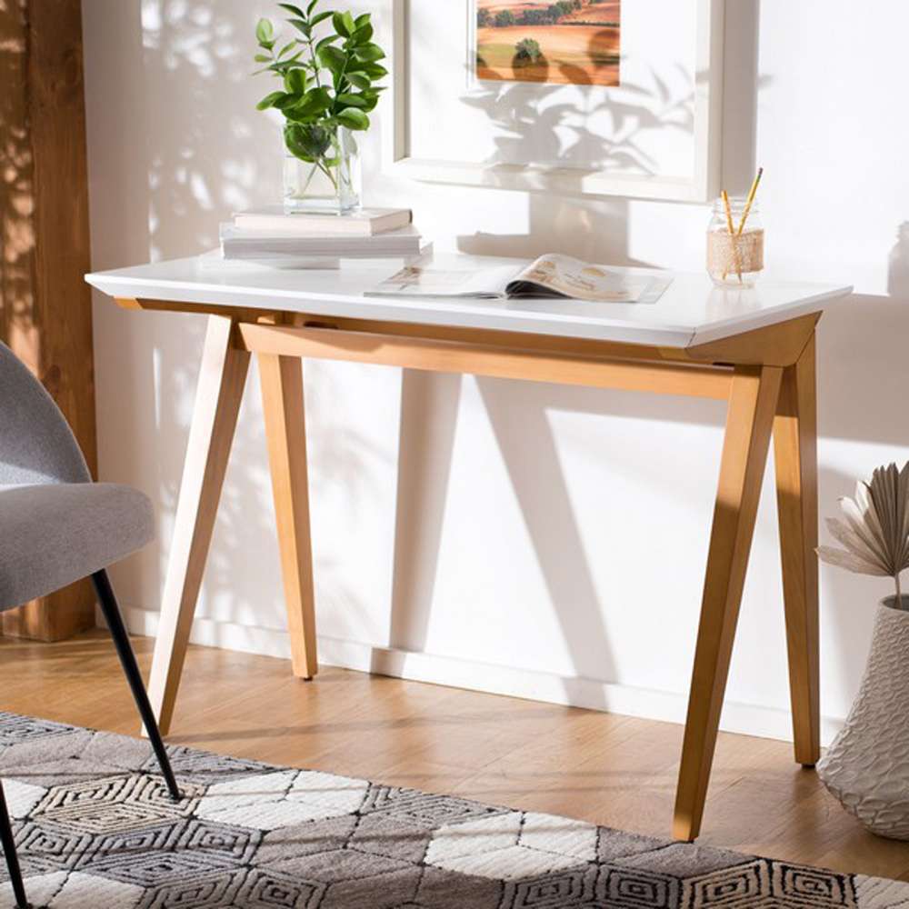 Safavieh - Reid Desk - Oak - White - DSK5002A veiw 2
