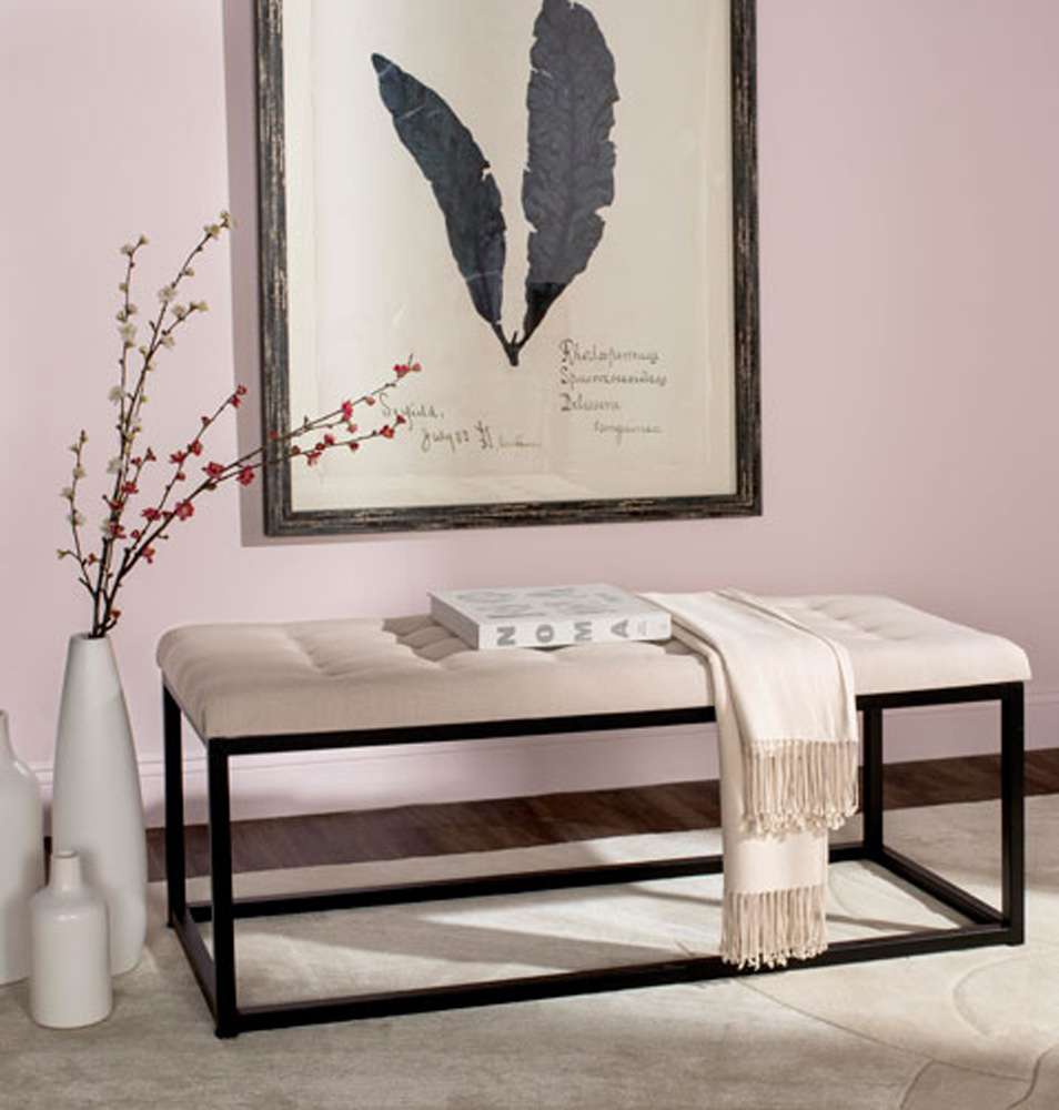 Safavieh - Reynolds Bench - Beige - Black - FOX6225A veiw 2