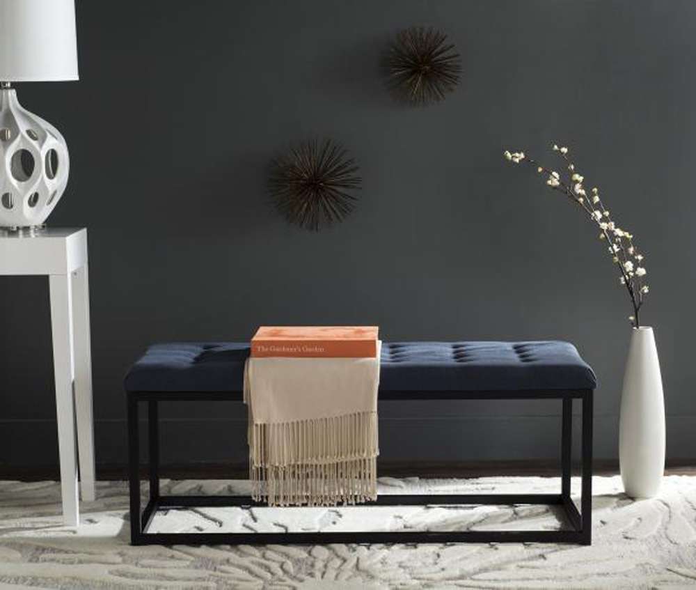 Safavieh - Reynolds Bench - Navy - Black - FOX6225B veiw 2