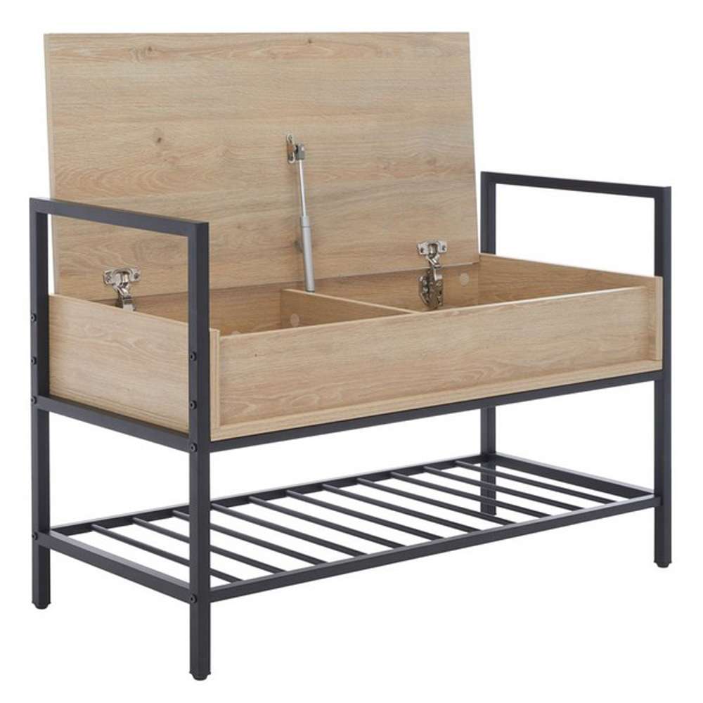 Safavieh - Rhonwen Storage Bench - Sand - Black - BCH9300A veiw 3
