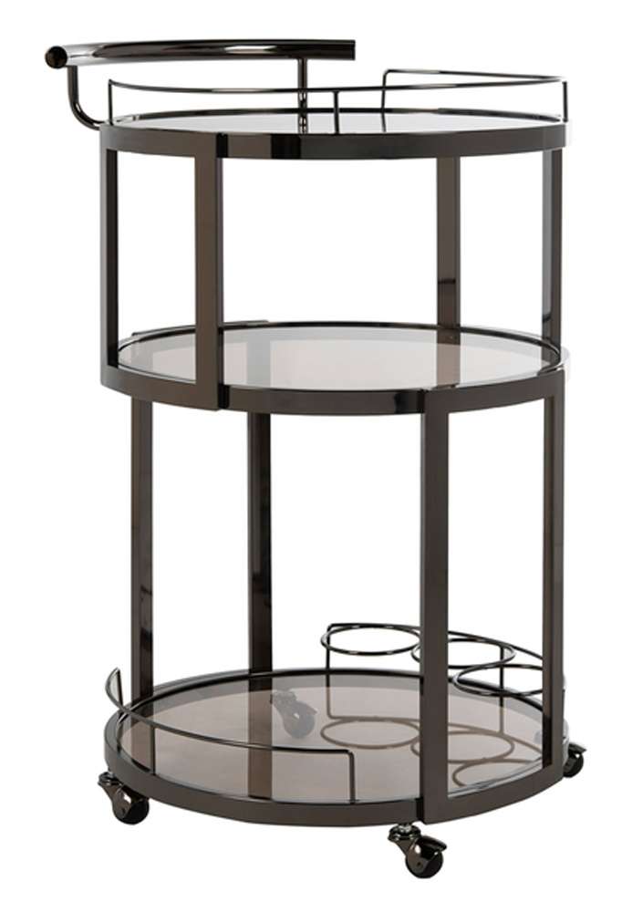 Safavieh - Rio 3 Tier Round Bar Cart - Black Nickel - Tea - BCT8002B veiw 3