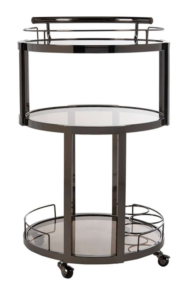 Safavieh - Rio 3 Tier Round Bar Cart - Black Nickel - Tea - BCT8002B veiw 4