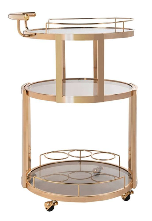 Safavieh - Rio 3 Tier Round Bar Cart - Gold - Tea - BCT8002A veiw 1