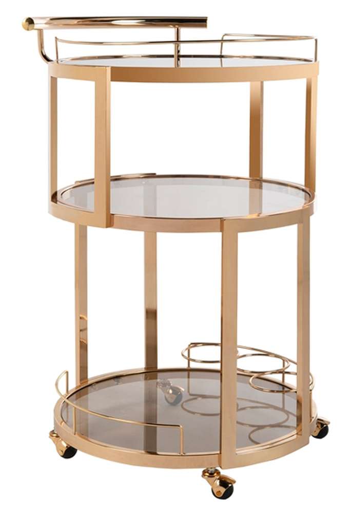 Safavieh - Rio 3 Tier Round Bar Cart - Gold - Tea - BCT8002A veiw 3