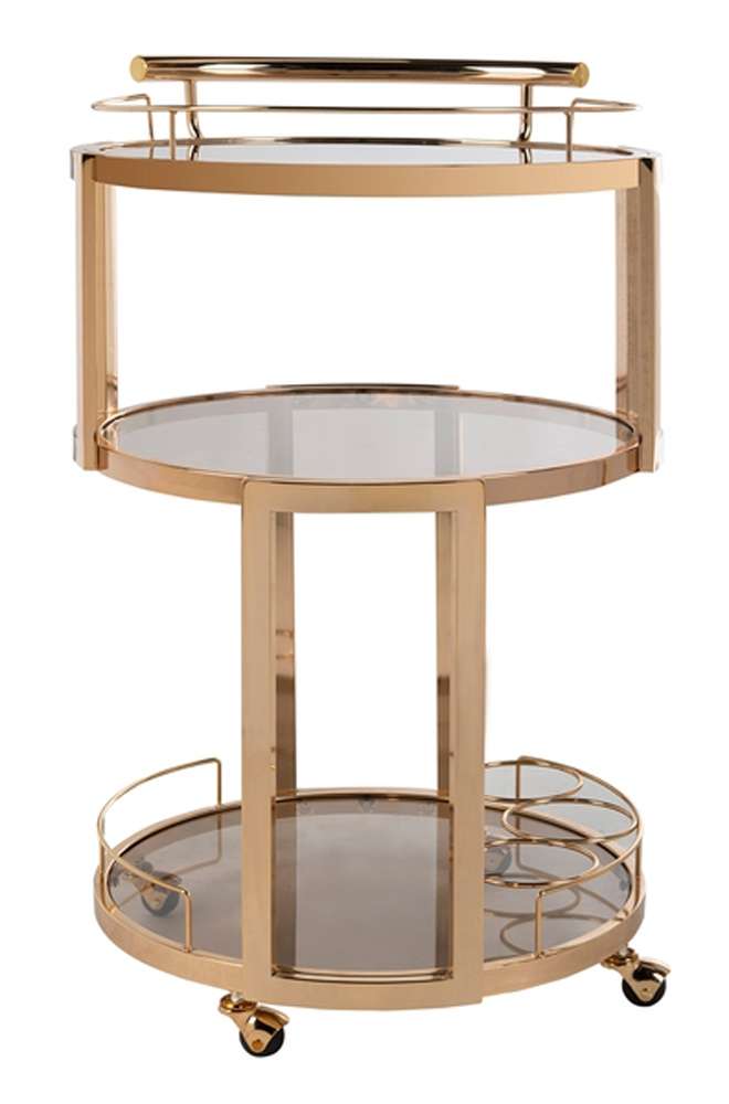 Safavieh - Rio 3 Tier Round Bar Cart - Gold - Tea - BCT8002A veiw 4