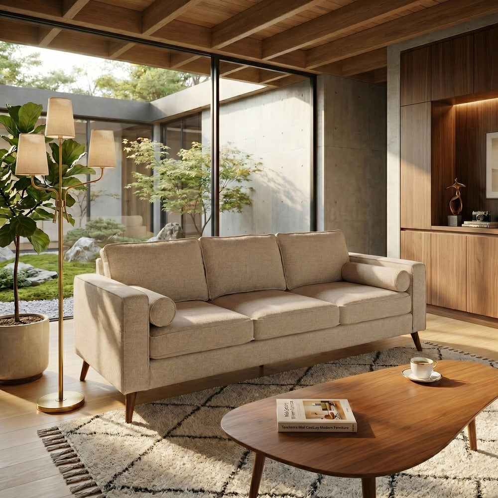 Safavieh - Robertson Chenille 3 Seat Sofa / Taupe - SFV6120A view 2