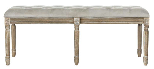 Safavieh - Rocha Tufted Traditional Bench - Grey - Rustic Oak - FOX6231B veiw 1