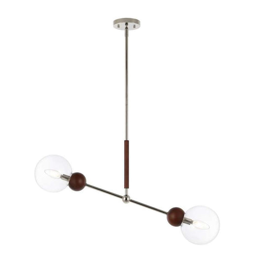 Safavieh - Rocky 2 Lt 35.3in Pendant - Dark Walnut - Nickel - PND4183A veiw 1