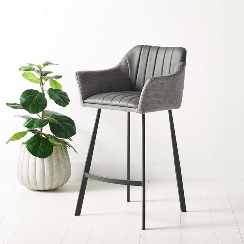 Safavieh - Rodi Counter Stool - Grey - Black - BST3019A veiw 2