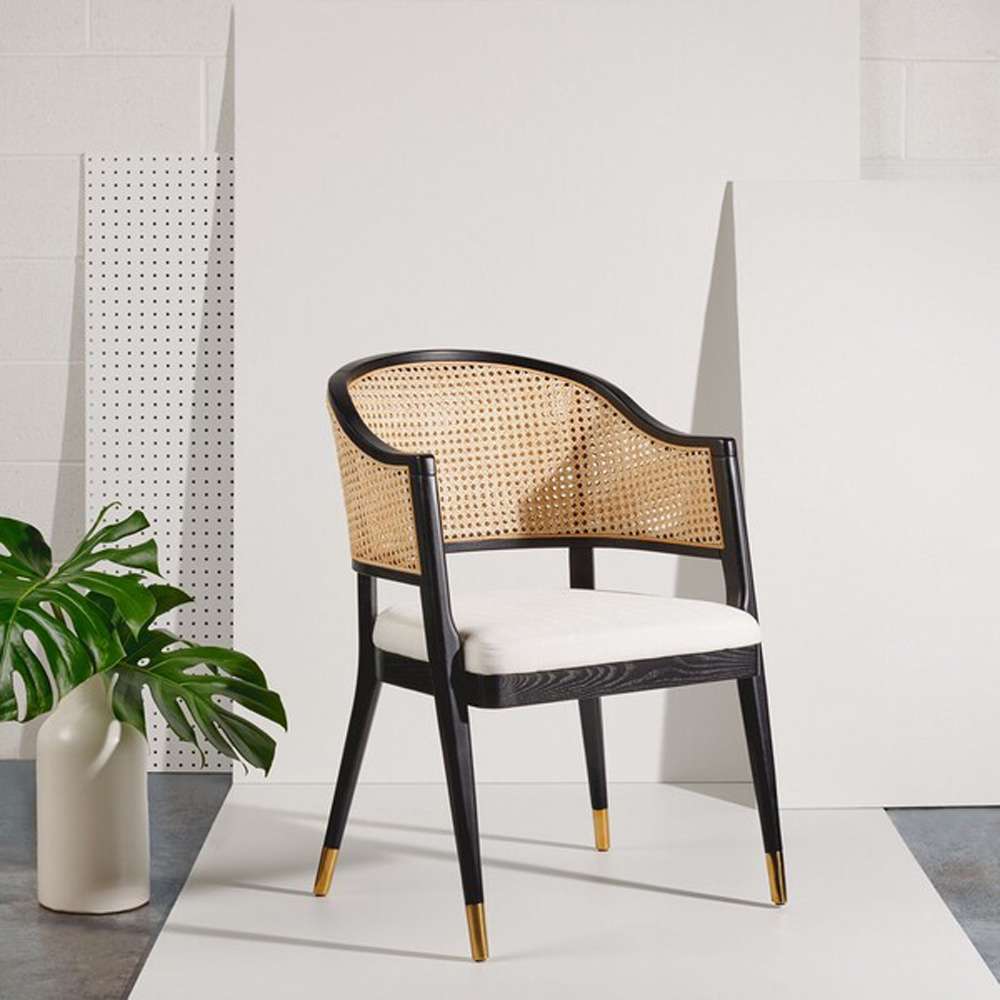 Safavieh - Couture - Rogue Rattan Dining Chair - Black - Natural - SFV4106A veiw 2