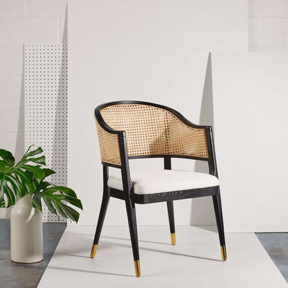 Safavieh - Couture - Rogue Rattan Dining Chair - Black - Natural - SFV4106A veiw 2