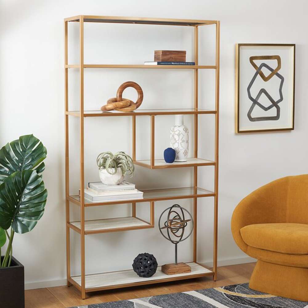 Safavieh - Roiya 6 Shelf Etagere - Beige - Gold - ETG6403A veiw 2