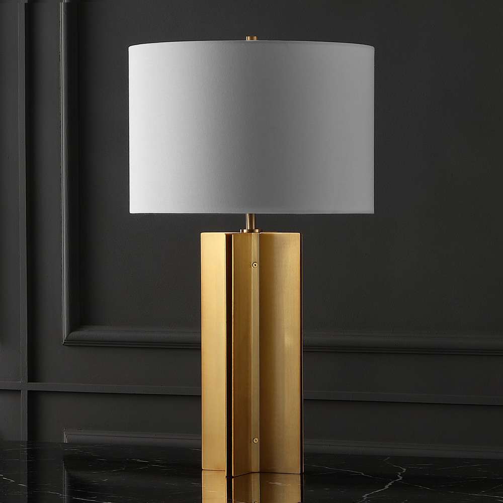 Safavieh - Couture - Rollins Square Metal Table Lamp - Gold - White - CTL1026A veiw 1