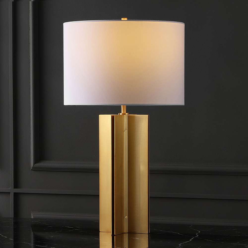 Safavieh - Couture - Rollins Square Metal Table Lamp - Gold - White - CTL1026A veiw 2