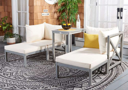 Safavieh - Ronson 5 Pc Sectional Set - Ash Grey - Beige - PAT6762C veiw 2