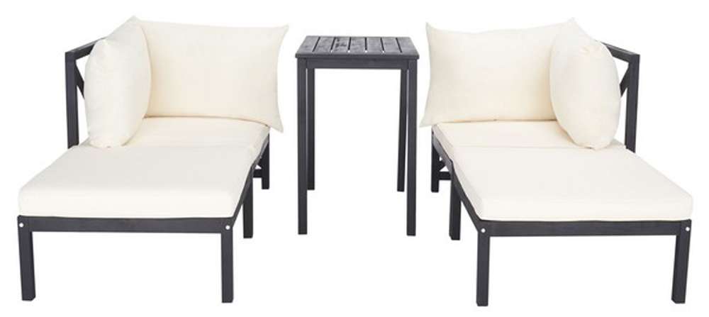 Safavieh - Ronson 5 Pc Sectional Set - Dark Slate Gray - Beige - PAT6762D veiw 1