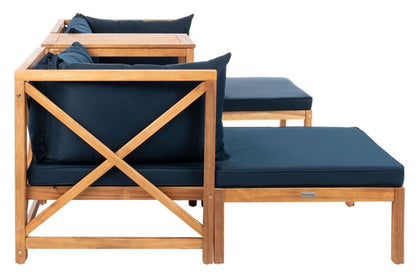 Safavieh - Ronson 5 Pc Sectional Set - Natural - Navy - PAT6762B veiw 4