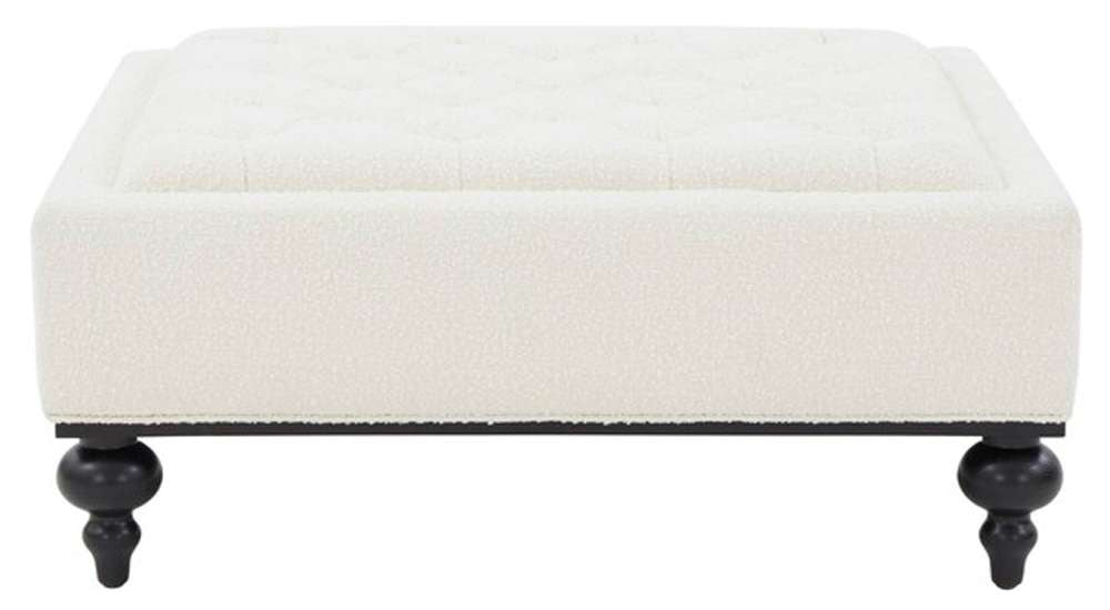 Safavieh - Couture - Rosealina Tufted Ottoman - Ivory - Black - SFV5014C veiw 1