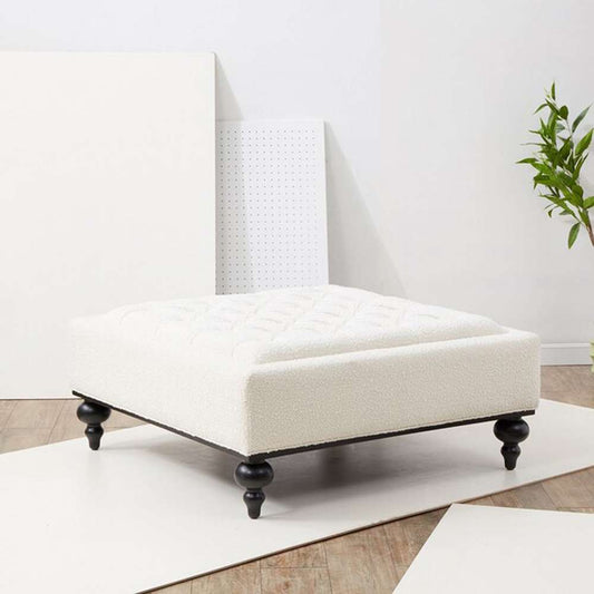 Safavieh - Couture - Rosealina Tufted Ottoman - Ivory - Black - SFV5014C veiw 2
