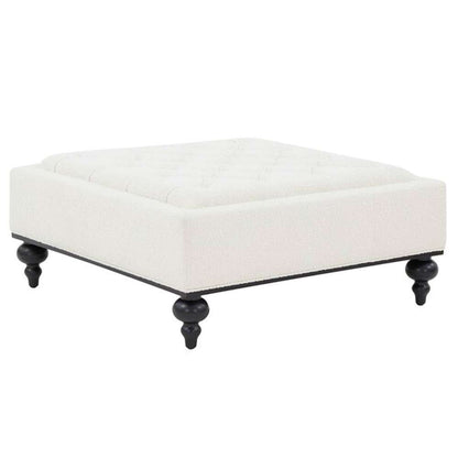 Safavieh - Couture - Rosealina Tufted Ottoman - Ivory - Black - SFV5014C veiw 3