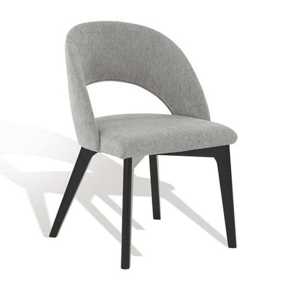 Safavieh - Couture - Rowland Linen Dining Chair - Grey - Black - SFV5058B veiw 4