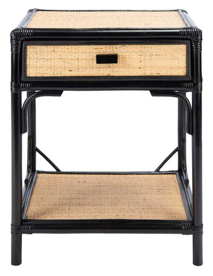 Safavieh - Roya 1 Drwr 1 Shelf Nightstand - Black - Natural - NST4005D veiw 1