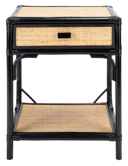 Safavieh - Roya 1 Drwr 1 Shelf Nightstand - Black - Natural - NST4005D veiw 1