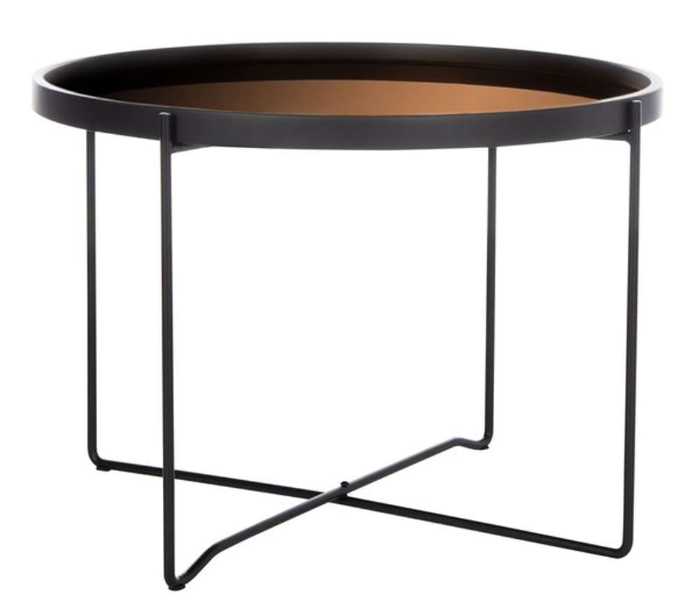 Safavieh - Ruby Medium Tray Accent Table - Rose Gold - Black - ACC4205A veiw 3