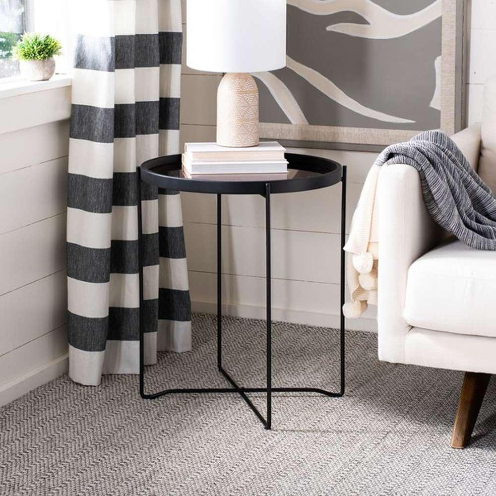 Safavieh - Ruby Small Tray Accent Table - Rose Gold - Black - ACC4206A veiw 2