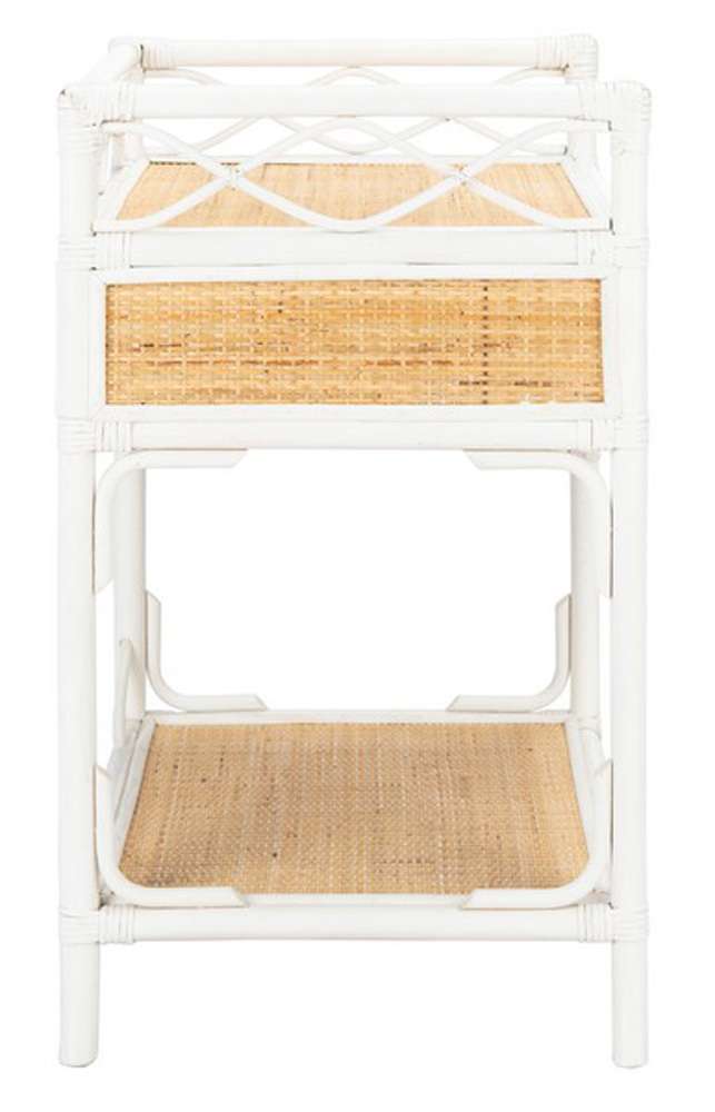 Safavieh - Rumi 1 Drwr 1 Shelf Nightstand - White - Natural - NST4004B veiw 3