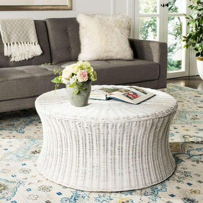 Safavieh - Ruxton Coctail Ottoman - White - FOX6530C veiw 2